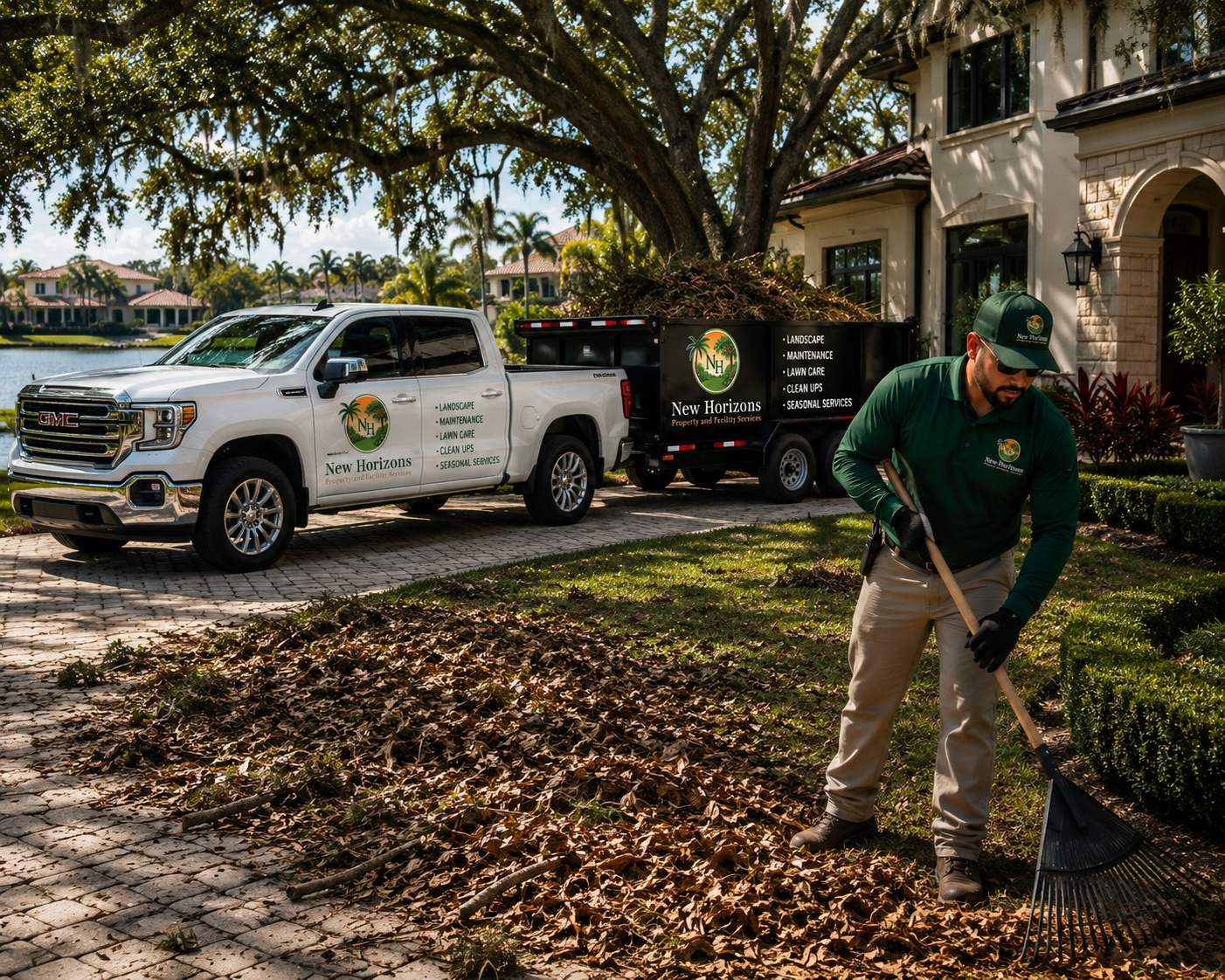 Property cleanup service at a Florida home