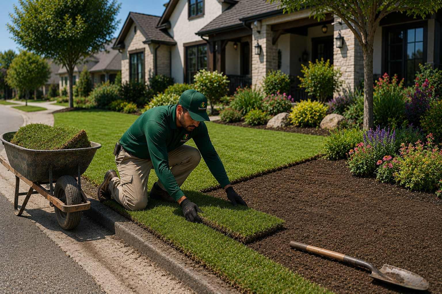 St. Augustine sod installation at a Sarasota Florida home